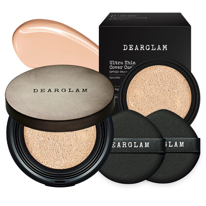 디어글램 울트라 씬 커버 쿠션 본품리필세트, 21호 LIGHT BEIGE, 24g, 1개