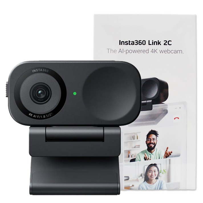 인스타360 Link 2  Link 2C AI 4K 웹캠, 그래파이트 블랙, Insta360 Link 2C