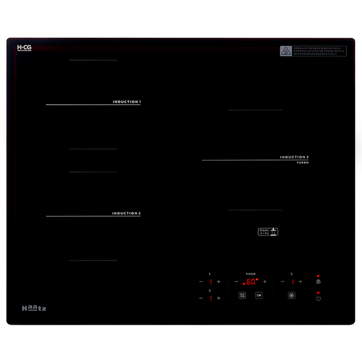 하츠 인덕션 3구 쿡탑 전기레인지 매립형 IH3605TTLB, 빌트인, IH3605TTL
