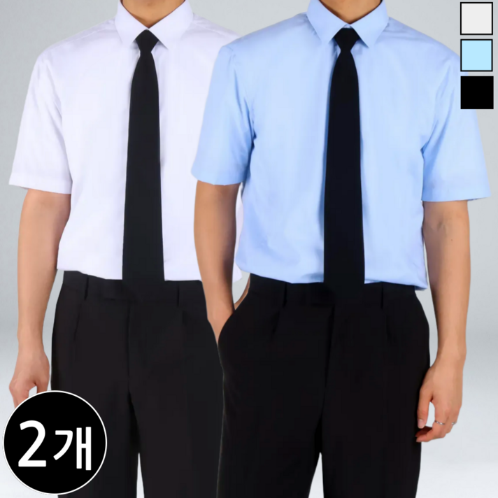 11 이브 구김없는 남성용 스판 슬림핏 정장 반팔 와이셔츠 66212