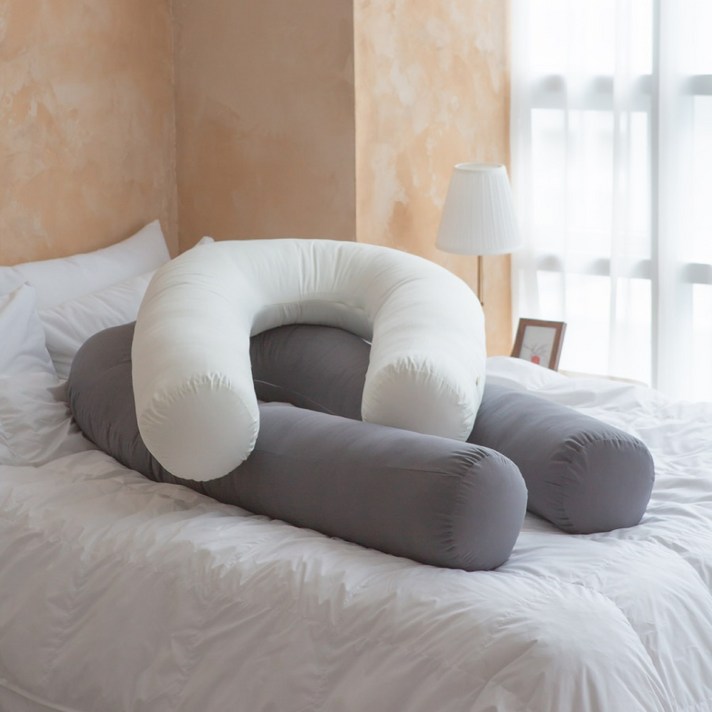 르올 도담 바디필로우 U자형 롱 쿠션 긴 베개 대형 유자 숙면 수면 여름 레그필로우 인형, 도담 바디필로우 아이보리