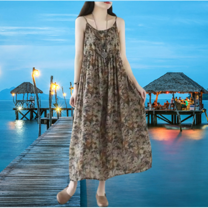 헐값마트여름 바캉스 풀오버 끈나시원피스