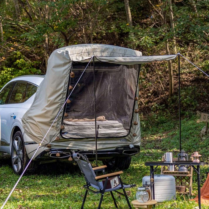 아이두젠 모빌리티 BASIC 차박 텐트 쉘터 도킹 스텔스 꼬리 트렁크 카텐트, 웜그레이 기본형