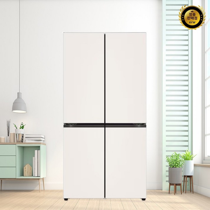 LG 디오스 오브제 더블매직스페이스 냉장고 글라스 871L [M875GBB231] (베이지/베이지)