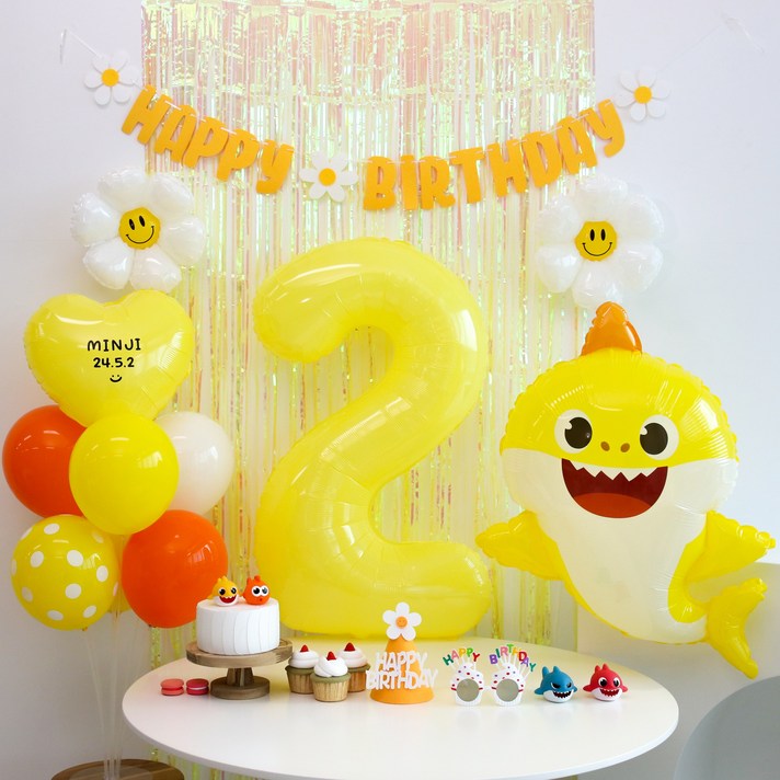 이벤트홀릭 아기상어 풍선 생일파티용품 세트자유레터링 두돌생일상 이벤트홀릭 아기상어 풍선 생일파티용품 세트자유레터링 두돌생일상