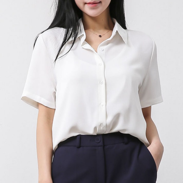 오버나인 여성용 링클프리 반팔셔츠 블라우스 오버나인 여성용 링클프리 반팔셔츠 블라우스