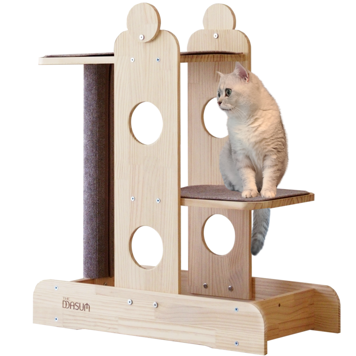 더따슴 국내제작 DIY 원목 고양이 미니 캣타워 아리야