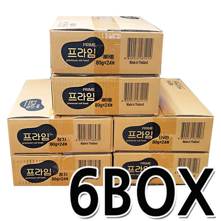[특가]프라임 캔 고양이캔 6박스 [24개입*6박스], 144개, 80g