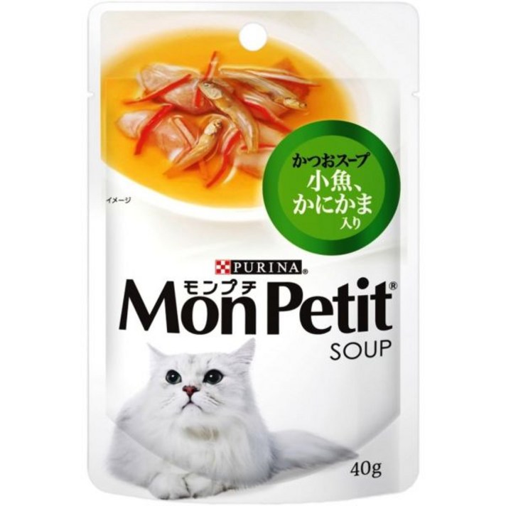 몬페티 고양이 사료 수프 파우치 어덜트용 생선 게살 참치 수프 40g x 12봉, 단일상품 몬페티 고양이 사료 수프 파우치 어덜트용 생선 게살 참치 수프 40g x 12봉, 단일상품