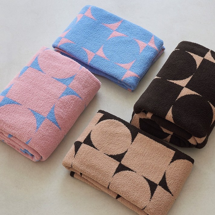 더보드라 카스테라 픽셀 쫀득부클블랭킷 애착수면이불 유모차담요, 1개, 소다핑크