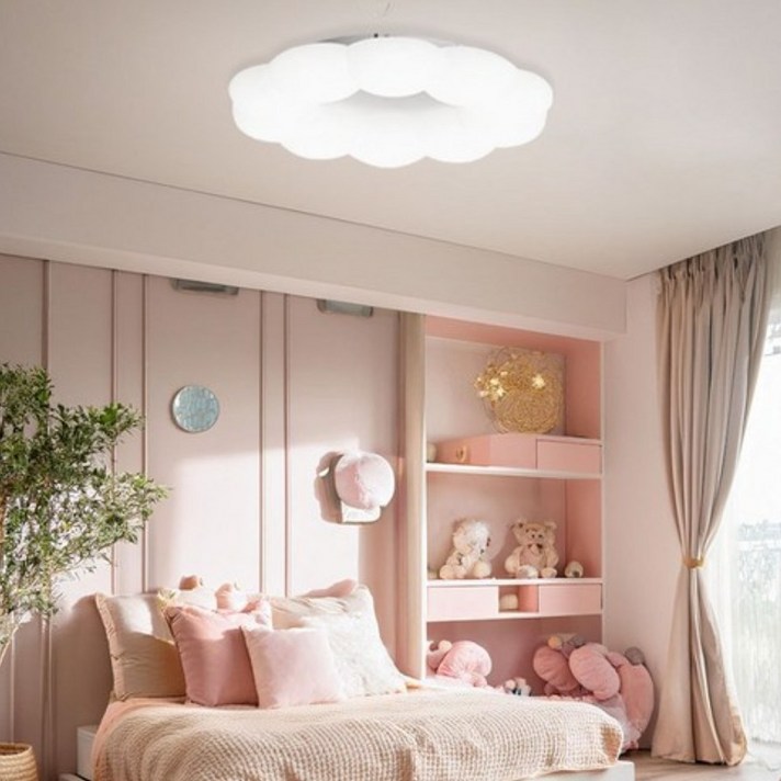 키즈 아이방 조명 인테리어 천장등 쿠키방등 구름방등 플리커프리 주광색 LED 60W