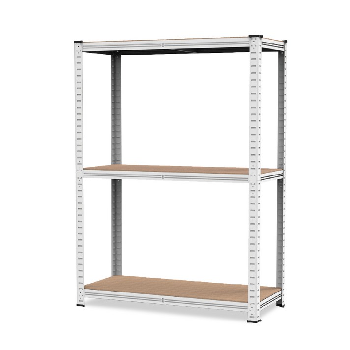 부원진열장 에코랙 3단 4단 5단 6단 무볼트 조립식 앵글선반 경량랙 철제 선반 창고 베란다 세탁기 틈새 수납장, 3단, 화이트