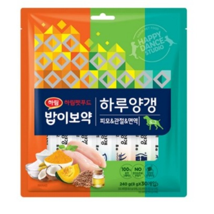 밥이보약 도그 하루양갱 간식 피모 10p  면역 10p  관절 10p 세트, 피모면역관절, 240g, 3세트