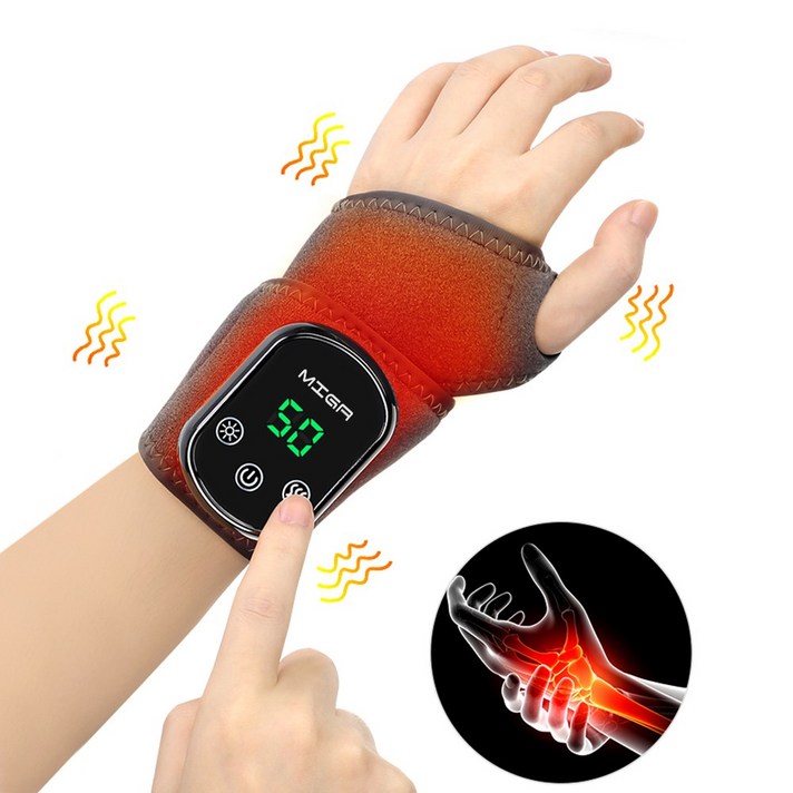 MIGA 저주파 손목 마사지기 무선 휴대용 진동 온열 찜질기 보호대