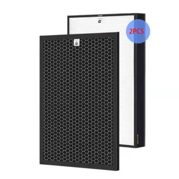 호환 샤프 FUA80WFZA80SFEFUA80AW 공기 청정기 부품에 대 한 2pcs 교체 HEPA 탄소 필터, 01 2pcs