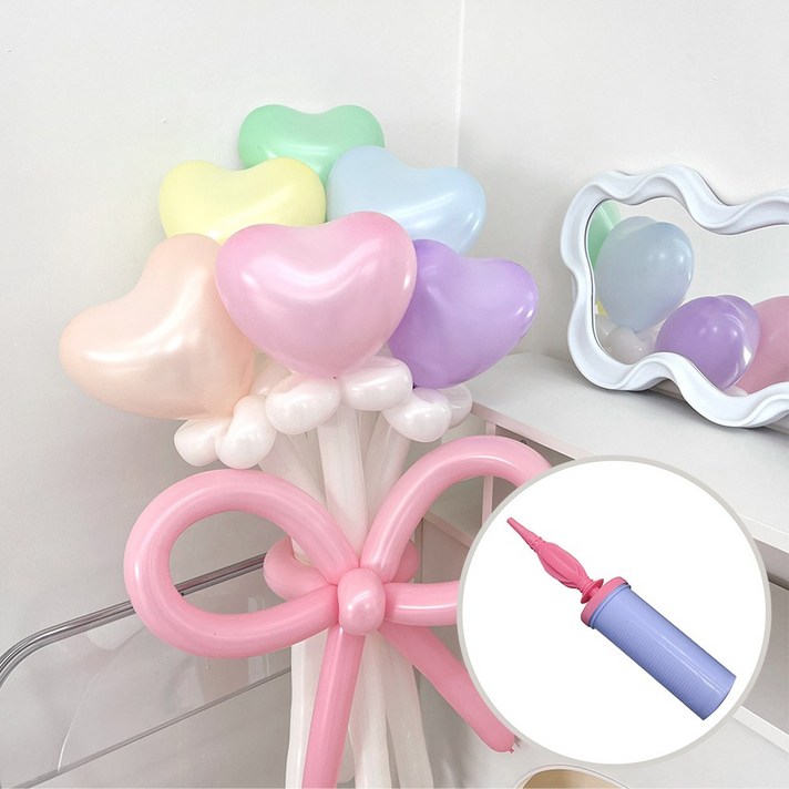 DIY 하트 풍선 마카롱 믹스 꽃다발 손펌프 by파티아일랜드 DIY 하트 풍선 마카롱 믹스 꽃다발 손펌프 by파티아일랜드