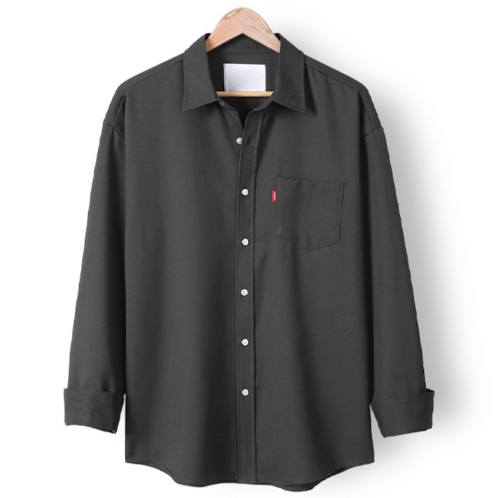 오버나인 남자 링클프리 솔리드 오버핏 셔츠