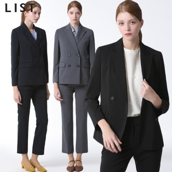 리스트 리스트LIST 솔리드 더블 셋업 재킷