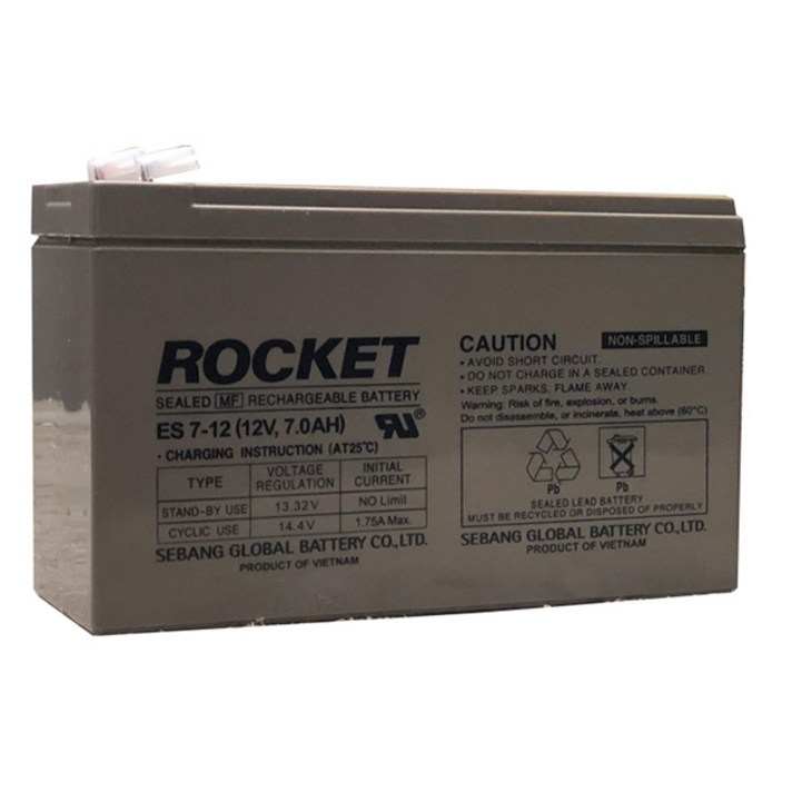 로케트배터리 ES712 12V  7AH F1단자 산업용 UPS용, 1개입, 1개
