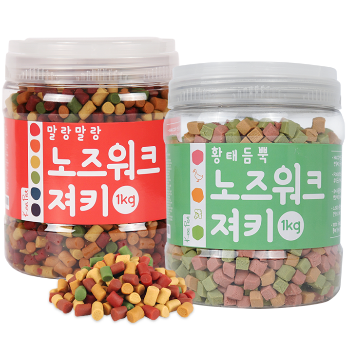 킵펫 말랑말랑 노즈워크 져키 1kg  황태듬뿍 노즈워크 져키 1kg 대용량 훈련용 칭찬용 국내산 강아지간식