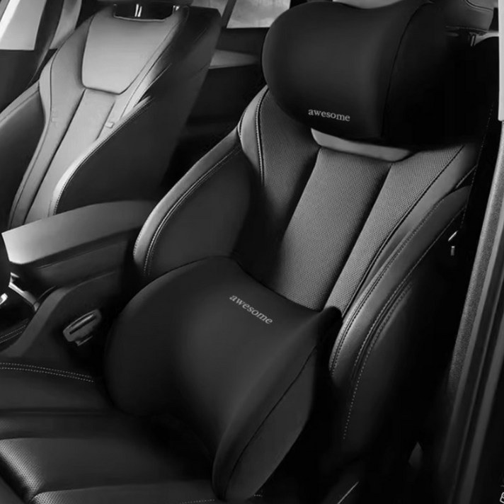 투데이리빙 11 차량용 메모리폼 목쿠션  등받이 쿠션 세트 자동차 통풍 목베개 등쿠션 여행용