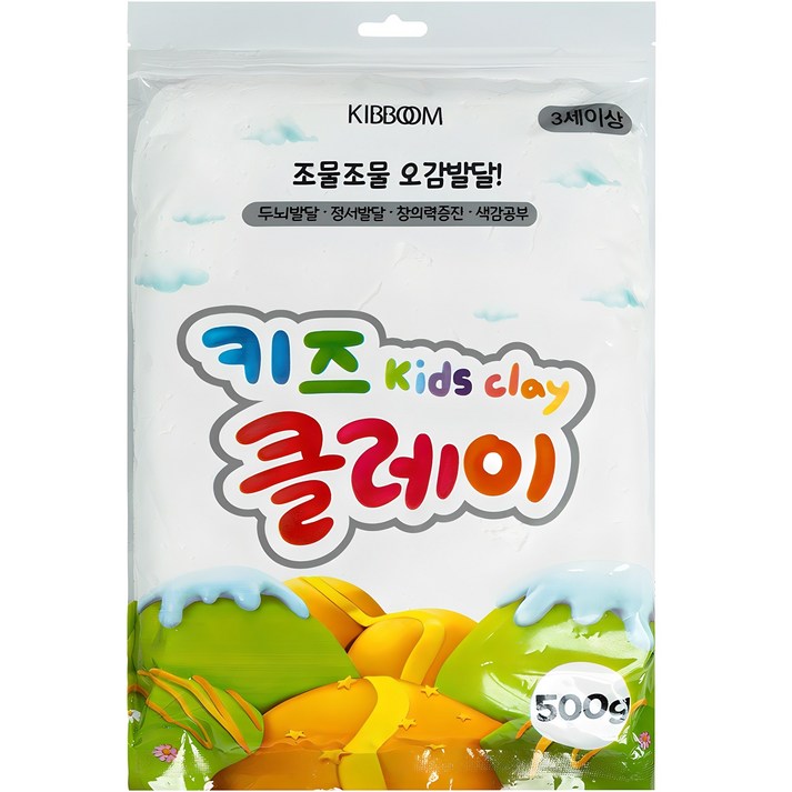키즈 클레이, 흰색, 500g, 1세트