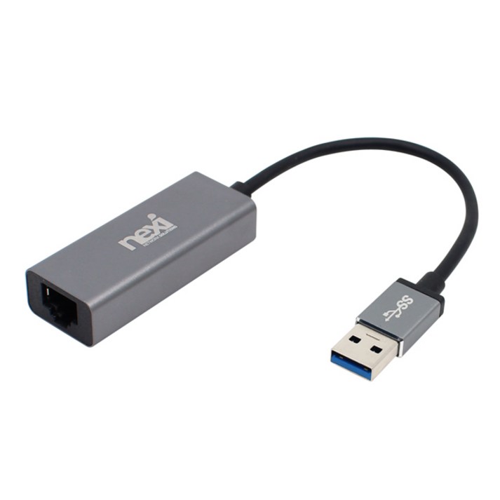 넥시 USB3.0 기가비트 이더넷 유선 랜카드 노트북용, NXUE30D다크실버, 1개 넥시 USB3.0 기가비트 이더넷 유선 랜카드 노트북용, NXUE30D다크실버, 1개