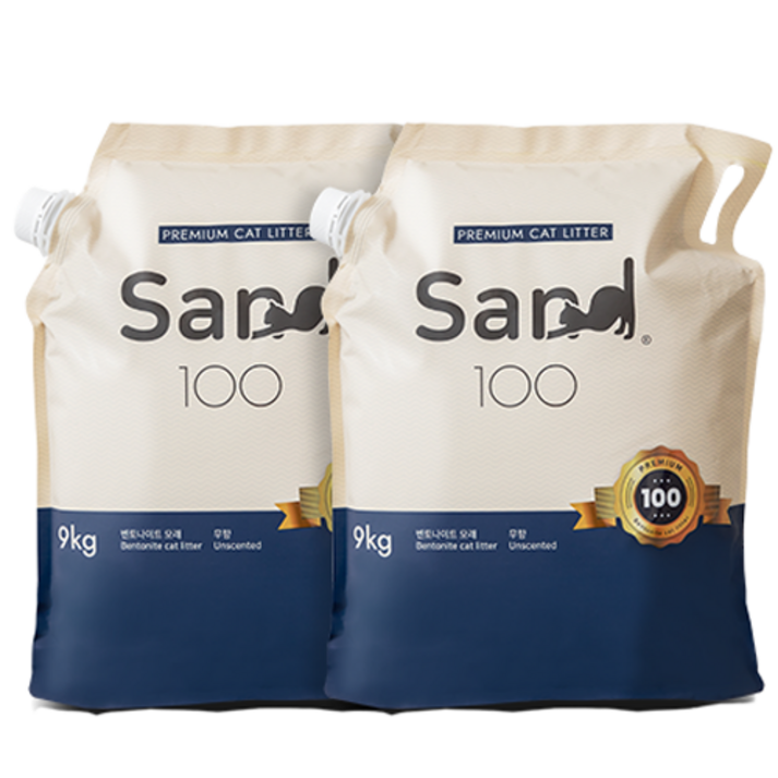 샌드백 고양이 오리지널 프리미엄 벤토나이트 모래, 9kg, 2개