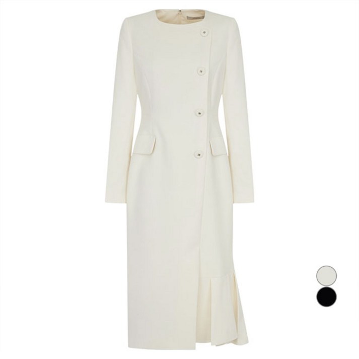 케네스레이디 여성용 릿키아 스퀘어넥 버튼다운 원피스