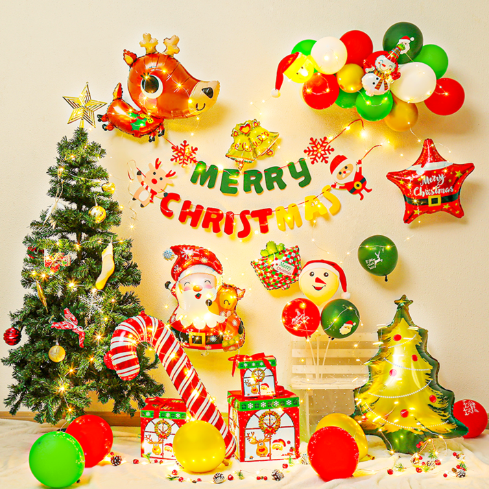 피앤비유니티 크리스마스 LED 산타마을 풍선 + 전구 장식 세트