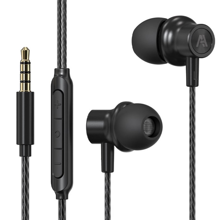 에이투 티타늄 드라이버 커널형 유선 이어폰, AT0101, 블랙