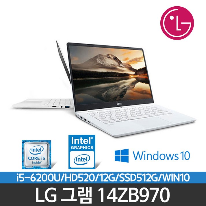 LG그램 14ZB970 I5-6200/12G/SSD512G/UHD520/14인치/WIN10, LG 14ZB970, WIN10 Pro, 12GB, 512GB, 코어i5, 화이트 20221220