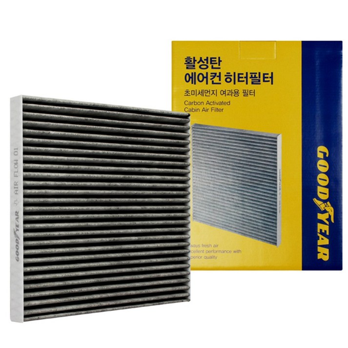굳이어 활성탄 에어컨 필터 i30 PD 2017 신형 i40 현대 차량용 셀프 교체 초미세먼지 황사 탈취 배기가스 차단 고효율 여과기 먼지흡착, 14호, 1개
