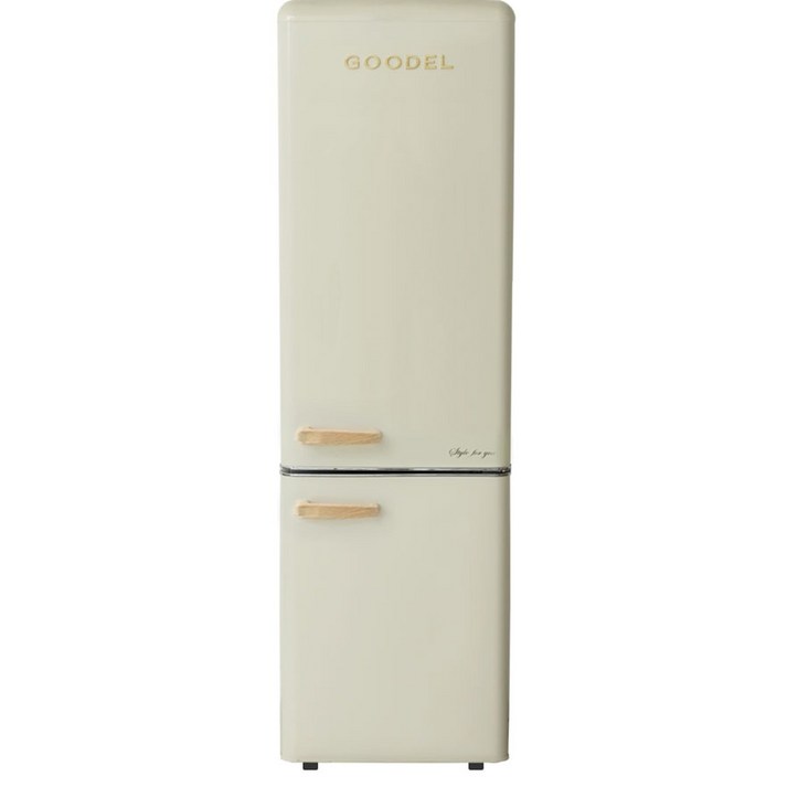 [GOODEL] 구델 리얼 레트로 소형 미니 냉장고 RGC27CDJ 260L 소프트크림(아이보리) 방문설치 콤비(상냉장하냉동) 인테리어 원룸, RGC27CDJ, 소프트크림
