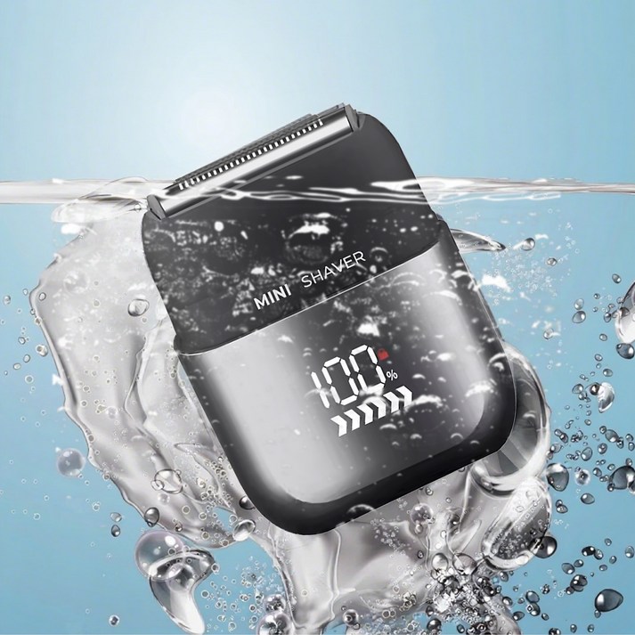 SEVOREN 남자 전기면도기 생활방수 건식 습식 면도 소형 휴대용 왕복면도기 여행용 미니 전동 면도기, 블랙