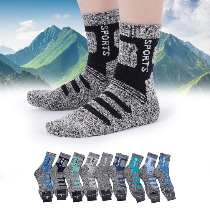 셀마운틴 10켤레 두꺼운 작업 남성 등산 양말