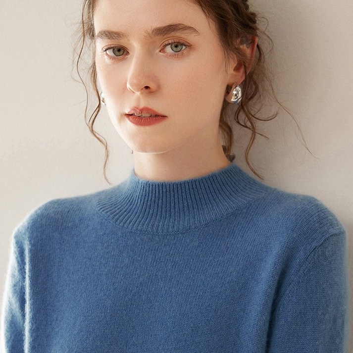 MOMON 25년 가을 겨울 명품 여성 캐시미어 100 폴라 터틀넥 니트 기본 스웨터