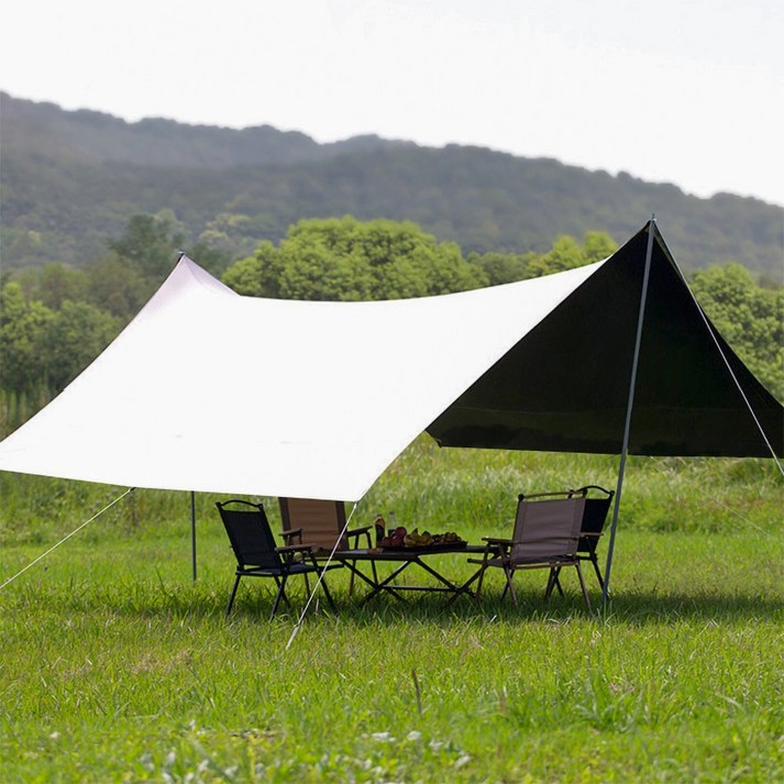 Sgirl 특대형 아웃도어 방수 캠핑타프 세트 블랙코팅타프 그늘막 500*300*240mm