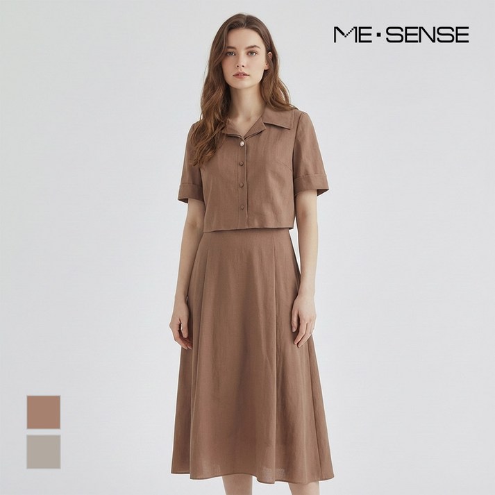 [미센스] 빅카라 플레어 원피스_MB45OPM111Z