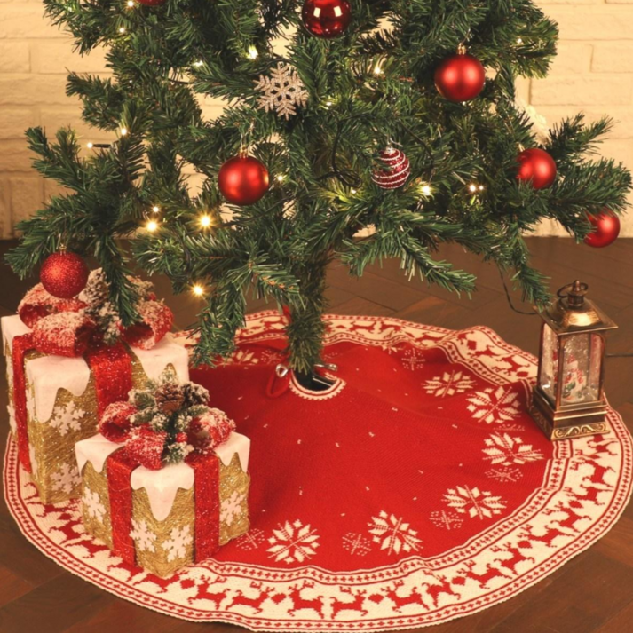 크리스마스 트리 러그 카페트 스커트 덮개 장식 소품 사슴 패턴