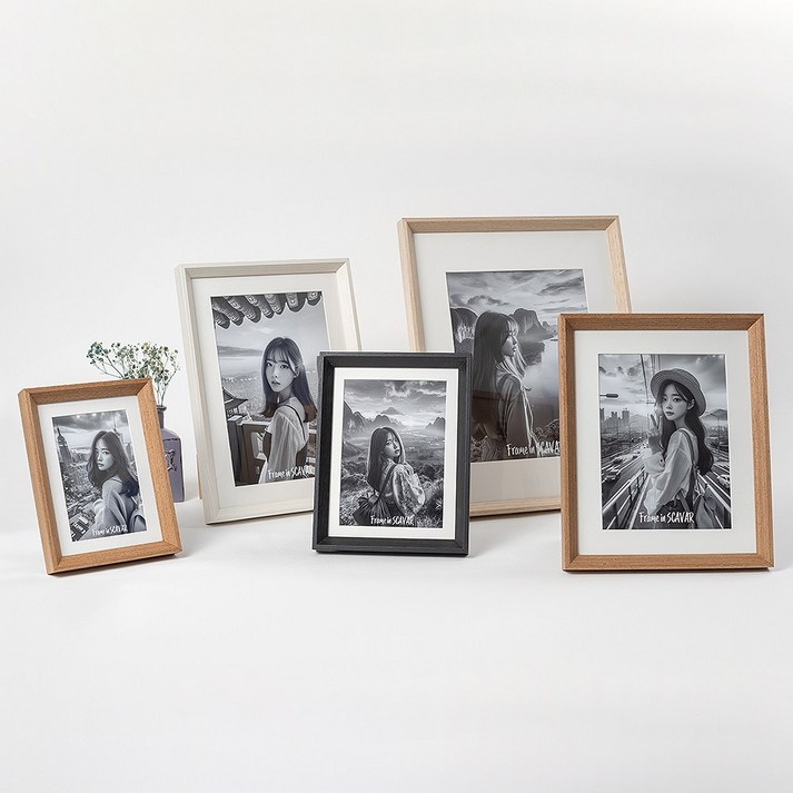 스카바르 아크릴 우드 작은 포토 테이블 액자 3x5 4x6 5x7 6x8 8x10 A4 11x14, 1개