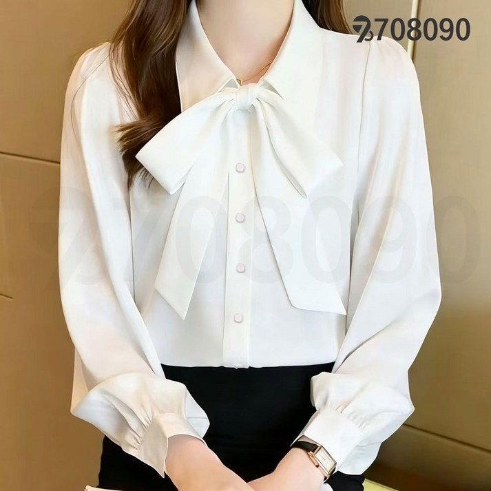 708090 여성 면접복장 블라우스 구김없는 데일리 긴팔셔츠