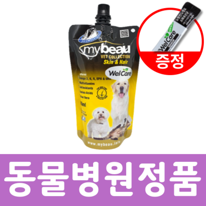 마이뷰 스킨 헤어 피모영양제 300ml + 유산균 셋트 [동물병원 정품], 1개, 단일상품, 피부/피모, 300g