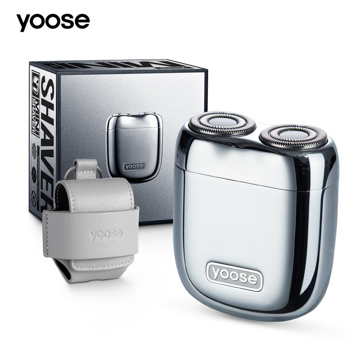 yoose 미니 전기 면도기 휴대용 면도기 완전 방수 USB-C 충전식 휴대용 파우치 포함, Yoose Mini Shaver, 실버 20240303