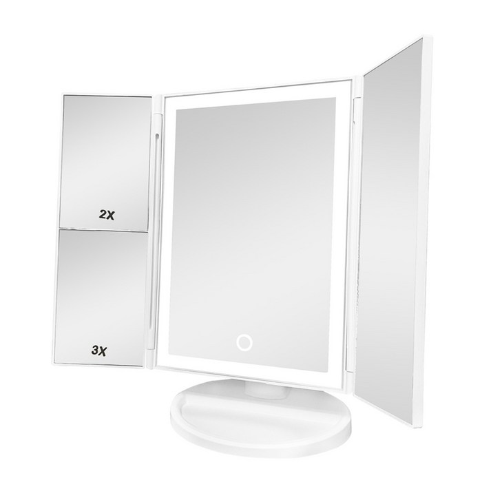 비욘드퍼니싱 접이식 LED 탁상거울 4in1, 1개, LED라인조명 접이식