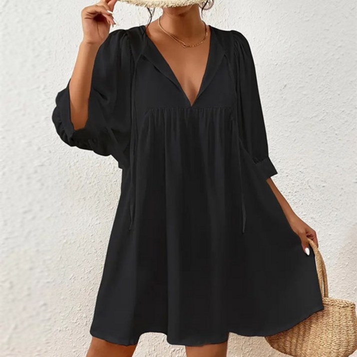 릴리옷가게 빅사이즈 여름 원피스 블랙 휴양지 미니 키작녀 체형커버 비치웨어 바캉스룩