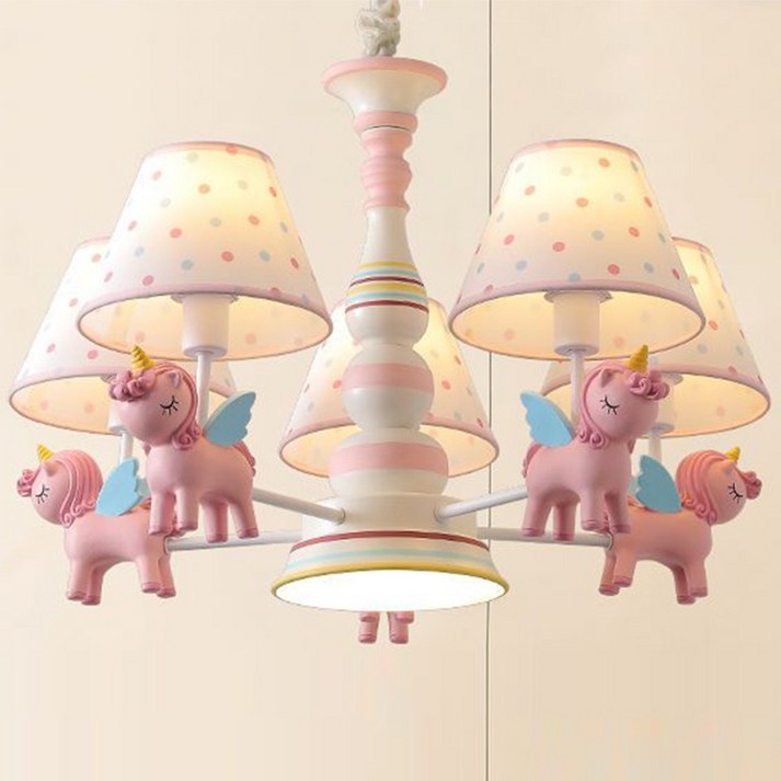 룸앤소울 꿈꾸는 유니콘 키즈룸 LED 샹들리에 조명 아이방 아기방 인테리어조명, YUKI 3구