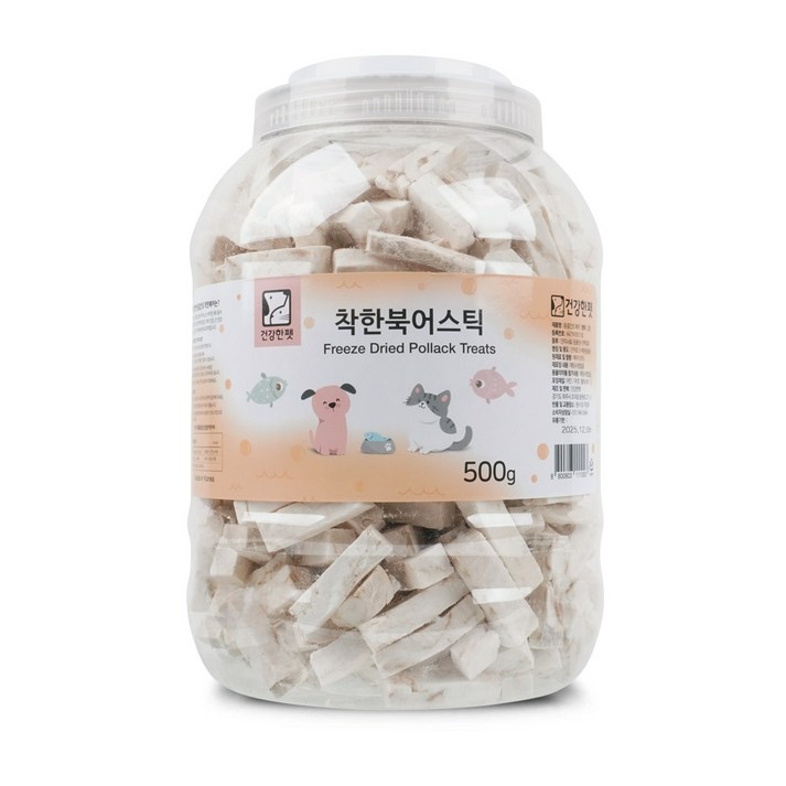 건강한펫 동결건조 북어스틱 대왕통 500g 건강한펫 동결건조 북어스틱 대왕통 500g