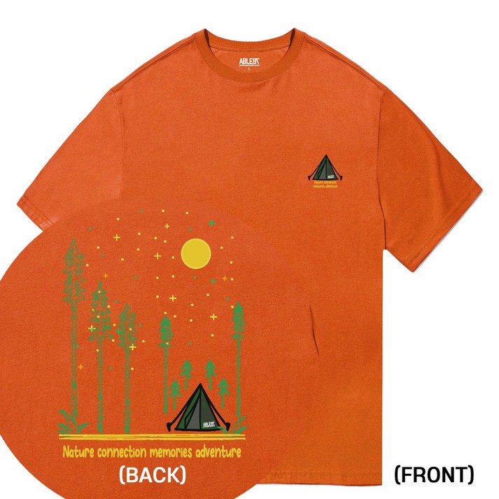 에이블87 nature 남여공용 오버핏 캠핑 반팔 티셔츠