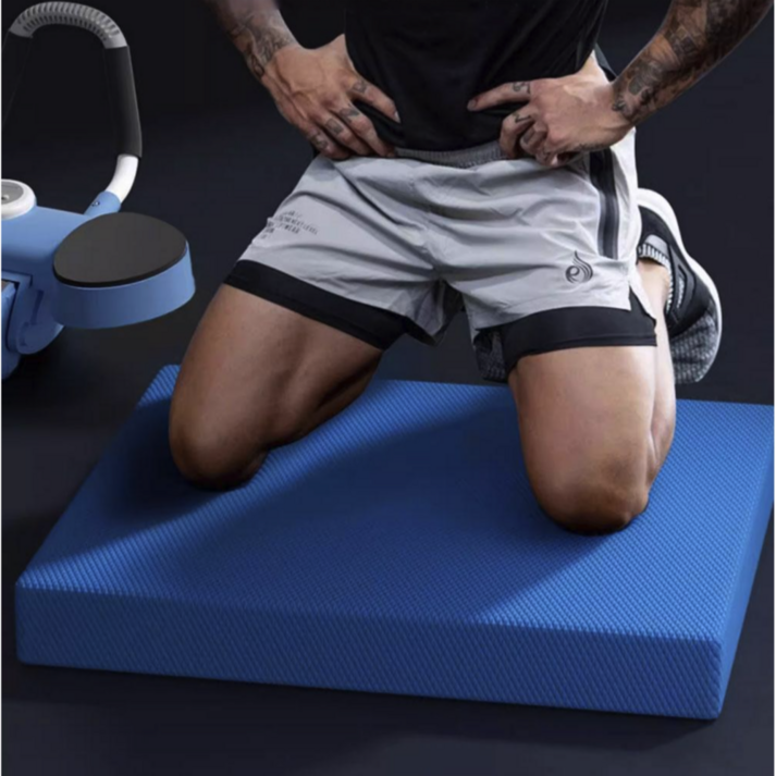 헬스 밸런스 매트 운동 미끄럼방지 층간소음 두꺼운 덤벨 대, 1개, 블루